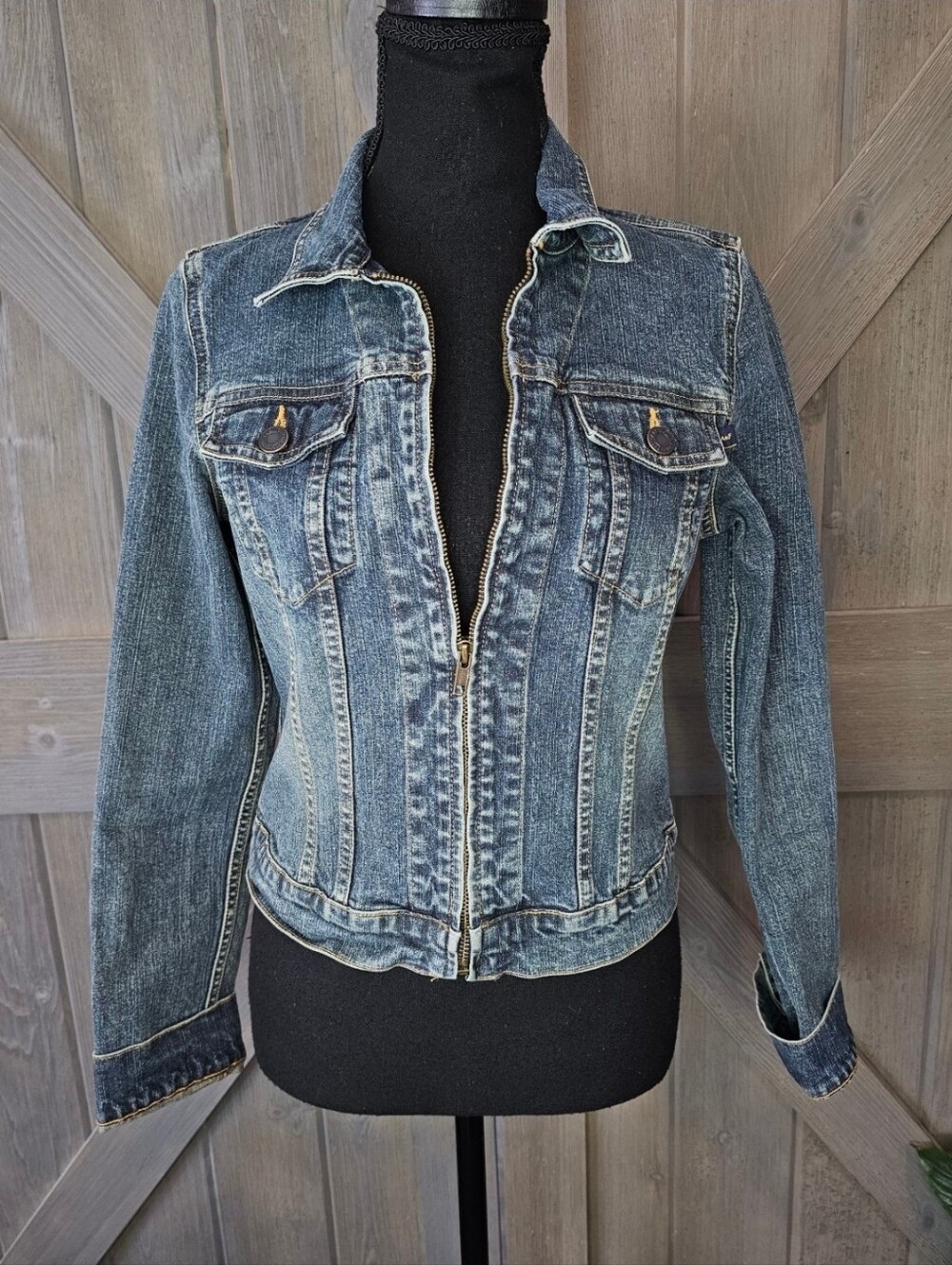 Y2k Abercrombie & Fitch Full Zip Jean Jacket sz Small